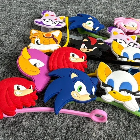 Sonic The Hedgehog Straw Toppers Set Of 10 - Picture 2 of 6